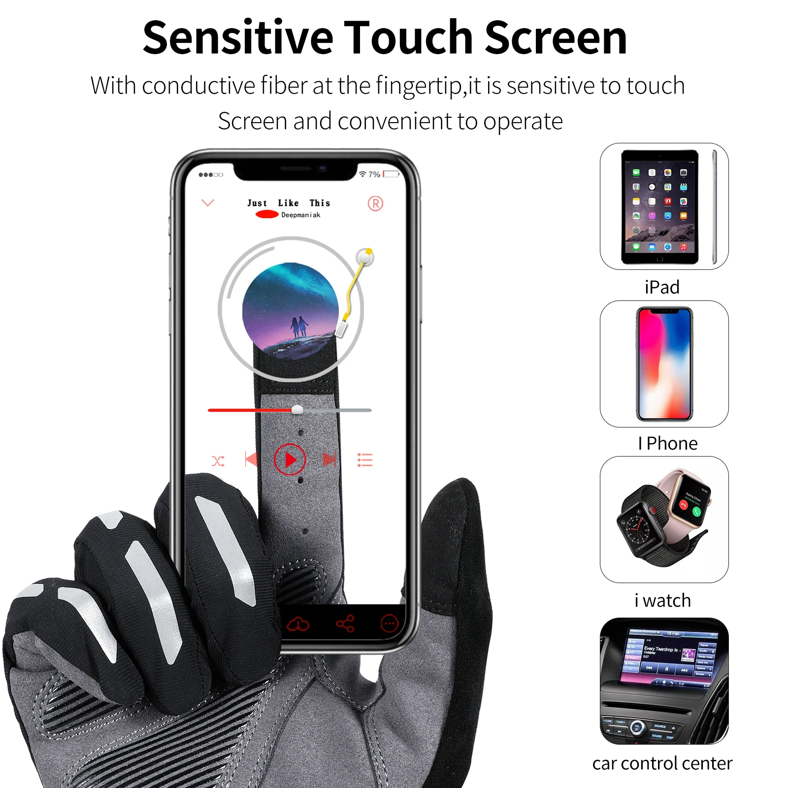 

WEST BIKING Screentouch Cycling Gloves Breathable Perspiration Soft Comfortable GEL Palm Pad Reflective Summer Cycling Gloves