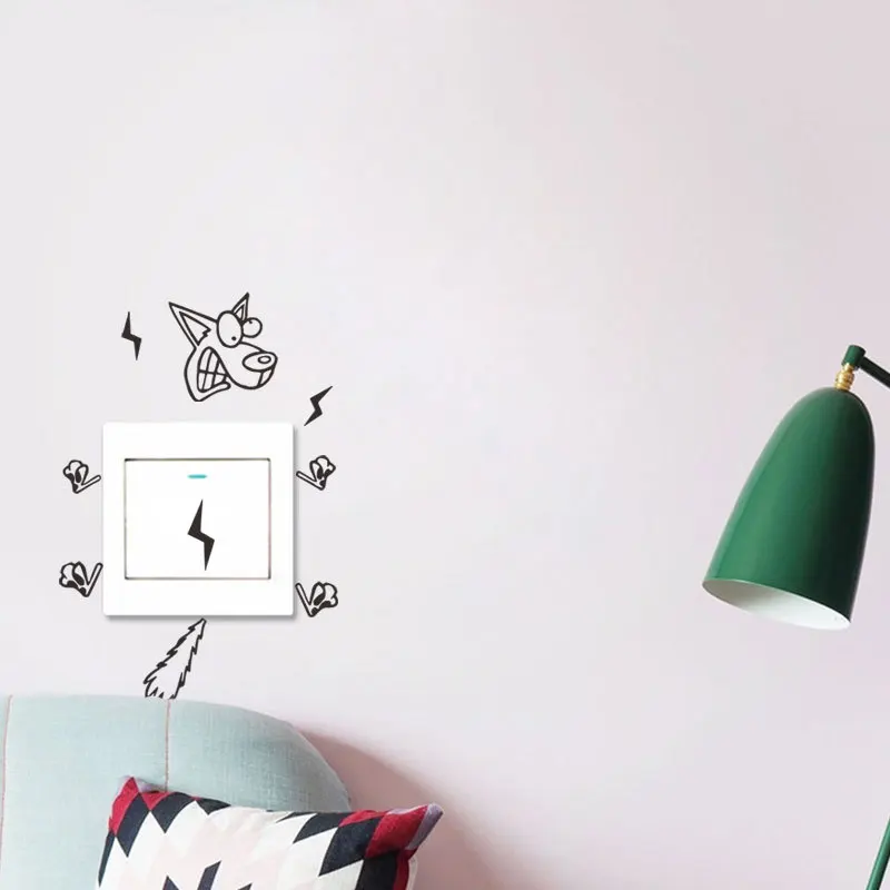 Настенный стикер с электрошоком для мультфильма Собака съемные забавные