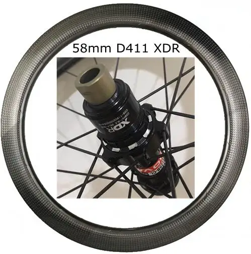 58mm Novatec D411XDR 700C 58/45 мм бескамерная дорожная велосипедная Дисковая тормозная карбоновая колёса dimple disk Cyclecross carbon wheelset D350 t240 ступицы - Цвет: 58mm Novatec D411XDR