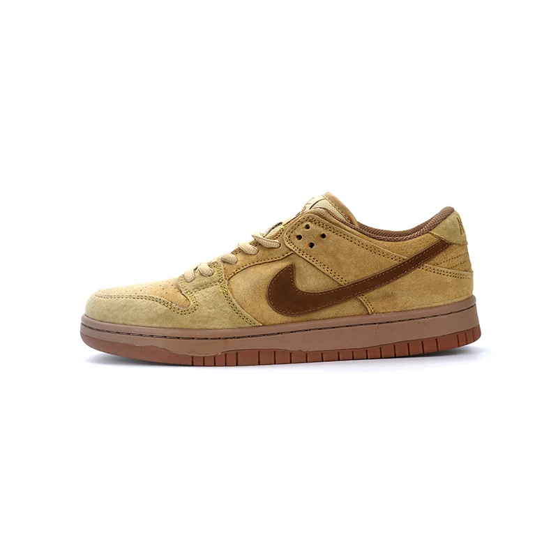 Wheat Мужская обувь для скейтбординга от Nike Dunk SB Low Pro Premium Wheat, повседневные Сникерсы, Уличная обувь для отдыха - Цвет: Wheat