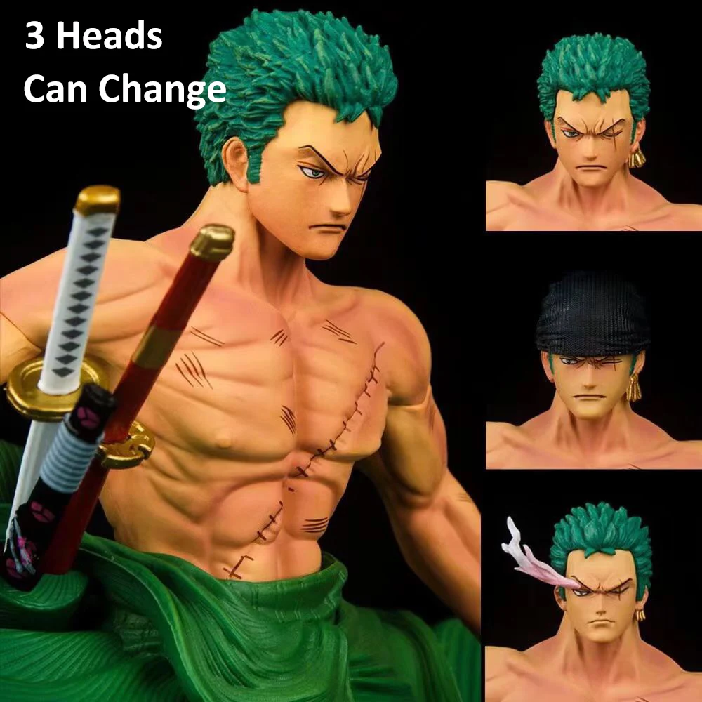 

31cm One Piece Anime Figure HUNTER FAN Roronoa Zoro Action Figure GK Statue Roronoa Zoro Figurine Collectible Model Doll Toys