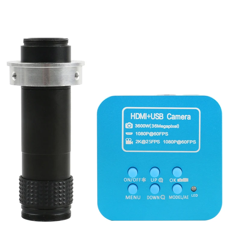 36MP 1080P Industrial Digital Microscope Camera 4K HDMI USB Output Video +1-100X Zoom C-mount Lens For Phone Repair | Инструменты
