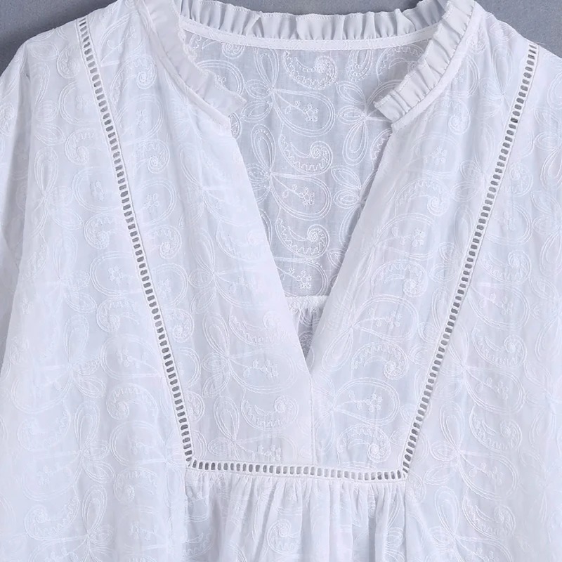 

Sleeve Smock Shirt Casual Lady Loose Tops