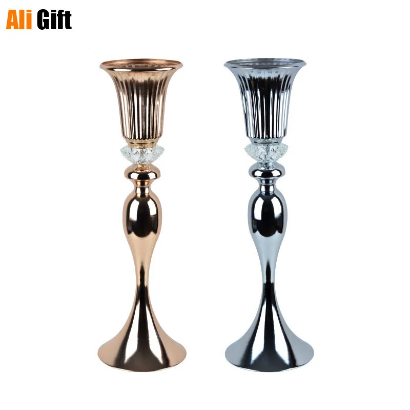 Metal Candle Holders Flowers Vase Candlestick Road Lead Candelabra Centerpieces Wedding Porps Christmas Decoration | Дом и сад