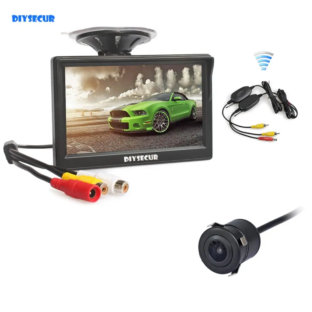 DIYSECUR Беспроводной 5 дюймов TFT ЖК дисплей Дисплей автомобильный монитор