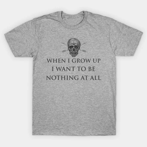 

2018 Creative Design cotton T-Shirt Men and women depressed dark humour WHEN I GROWleeve Top Tees