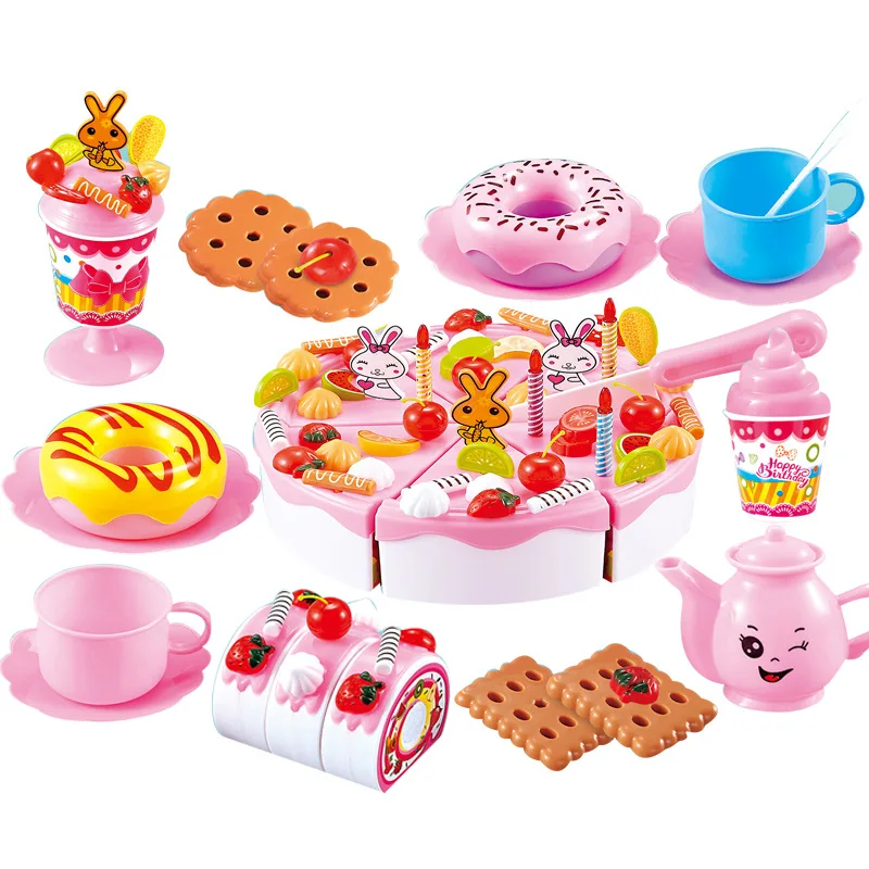 

New play house toys quirky fruit cake dice DIY set children's baby birthday gift Realistic pizza food toys