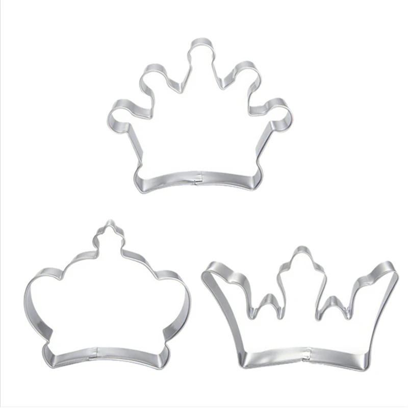 3pcs/set Princess Crown King Queen Party Cookie Cutter Cake Biscuit Baking Tool Mold | Дом и сад