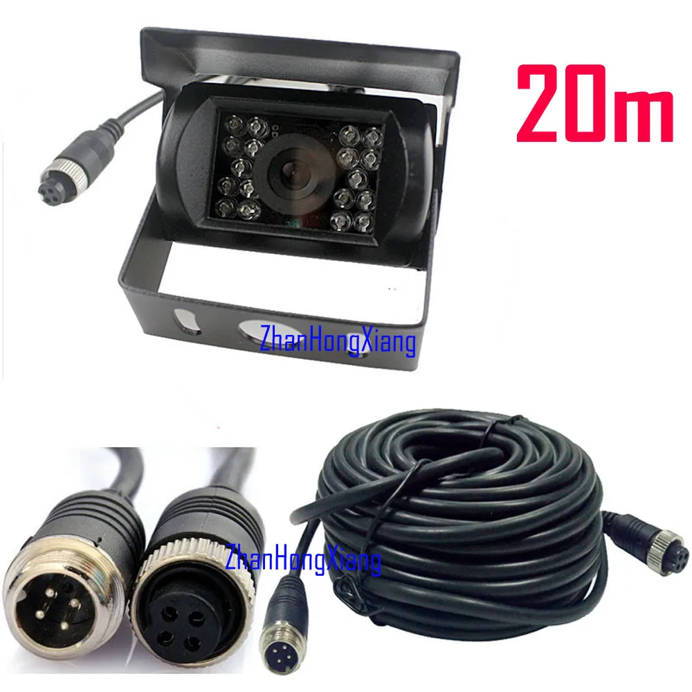 

12 В-24 В, 4 контакта, 18 светодиодный, ИК ночное видение, CCD, Задняя деталь автомобиля + 5 м, 10 м, 15 м, 20 м, 4-контактный Удлинительный кабель для авиац...
