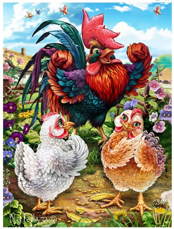 Пейзаж Алмазная мозаика бриллиантовая вышивка курица алмазная живопись картина