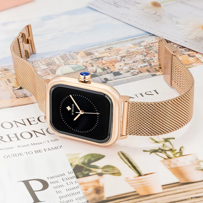 Роскошные женские часы montre femme 2021 из розового золота известного бренда WWOOR модные