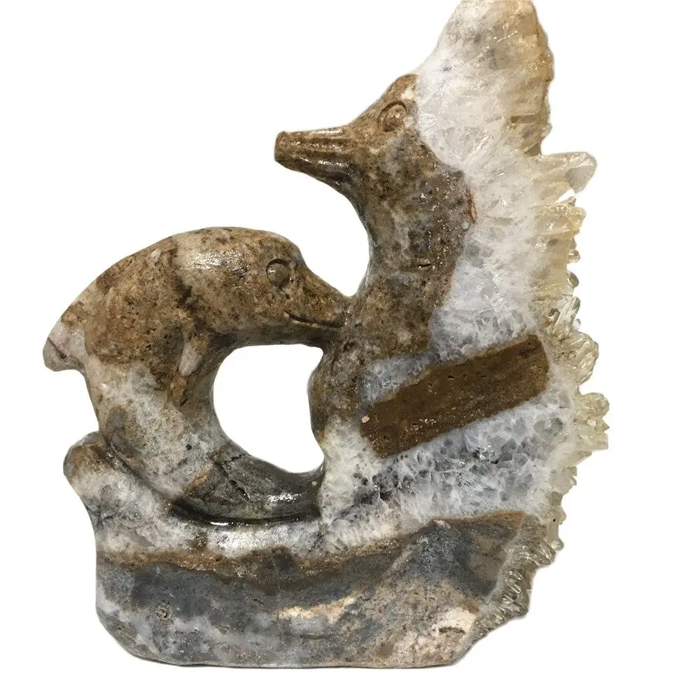 

Natural Quartz Crystal Cluster Dolphin Stones Home Decoration Chakras Treatment Halloween DIY Gift Reiki Sea Horse Hippocampus