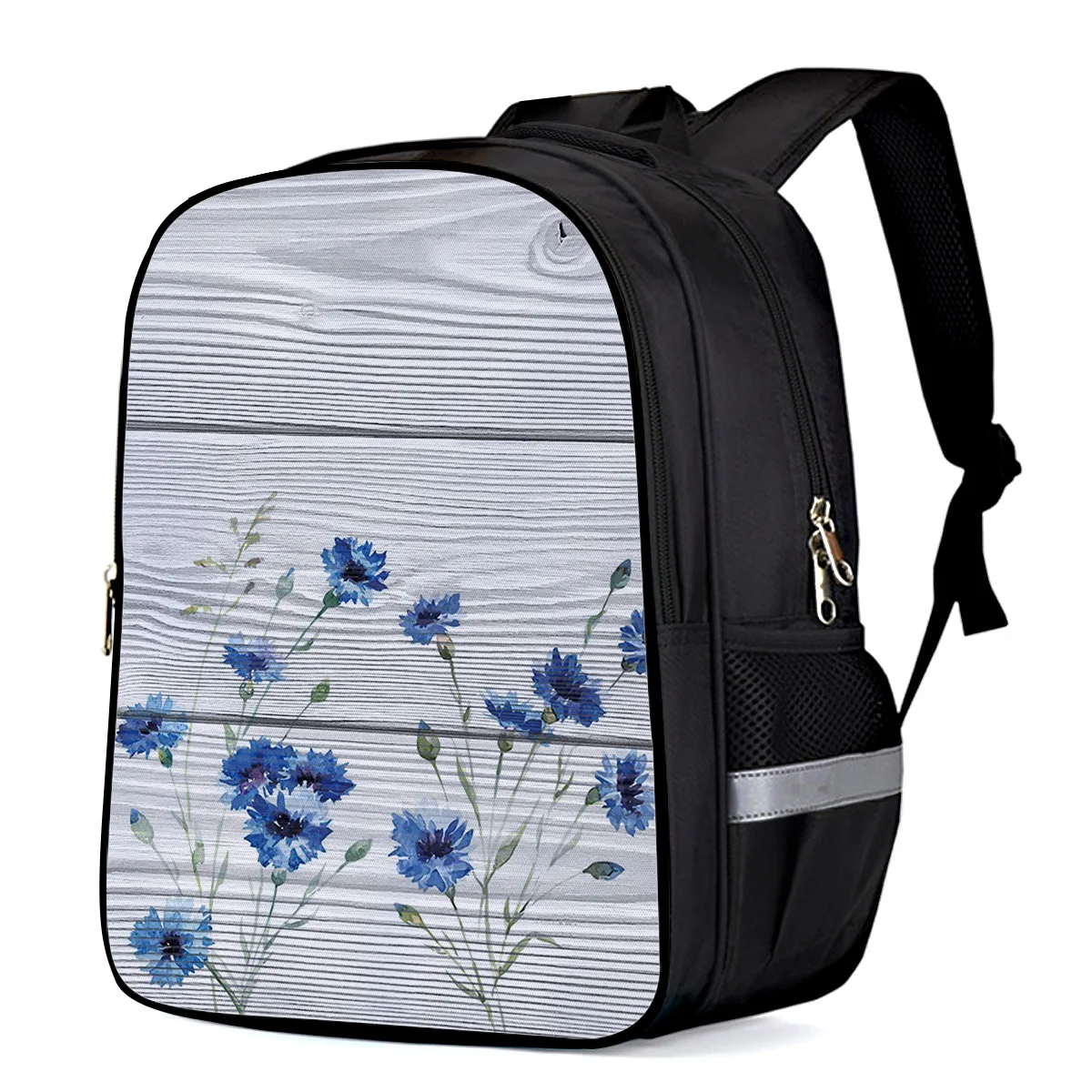 Винтажный рюкзак с деревянной текстурой для фона изображением травы и пейзажа