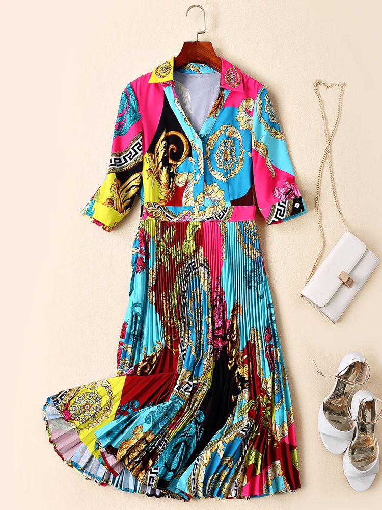 Юбка плиссированная с высокой талией в стиле ретро лето 2019 | Женская одежда