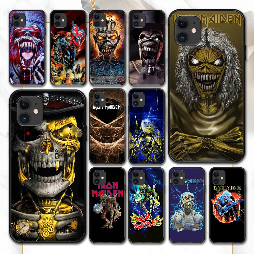 

Iron Maide Heavy Metal Band Phone Case For IPhone 4 4s 5 5S SE 5C 6 6S 7 8 Plus X XS XR 11 12 Mini Pro Max 2020 black Cover