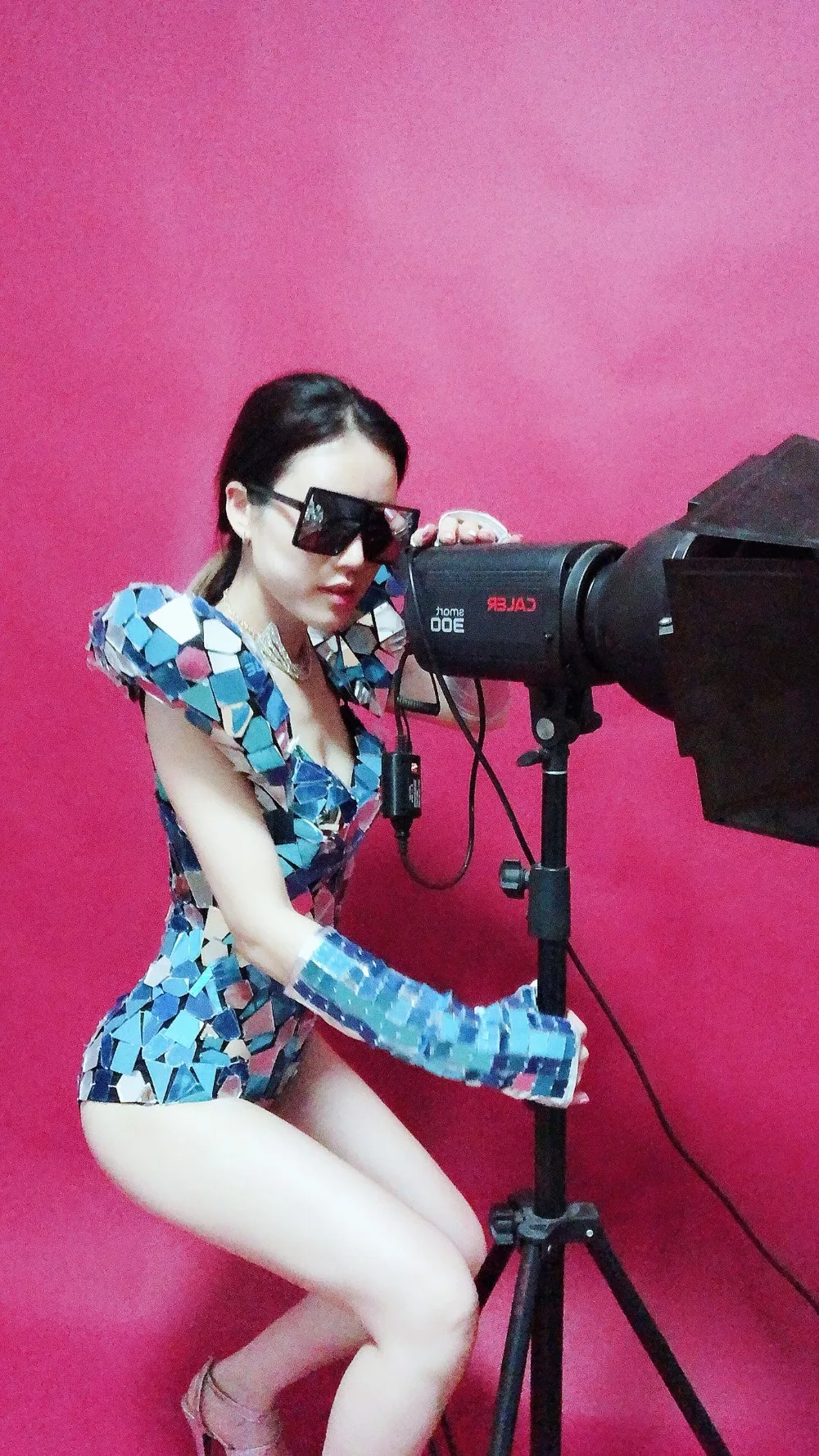 Roupa Feminina женское зеркальное платье костюм для танцев ГОГО сверкающий комбинезон рейверская праздничная одежда танцевальный сценический костюм VDB916