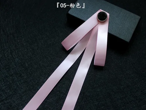 i-Remiel New Fashion Rhinestone School Uniform Bow Tie for Girl Boy Dress Bowtie Lapel Pin Badge Shirt Collar Accessories - Цвет: Pink