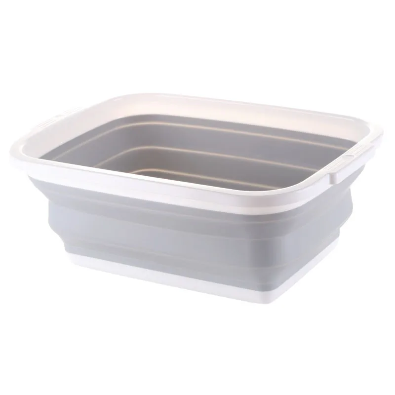 

Household kitchen rectangular folding storage basin plastic wash basin outdoor portable folding washbasin portable basket