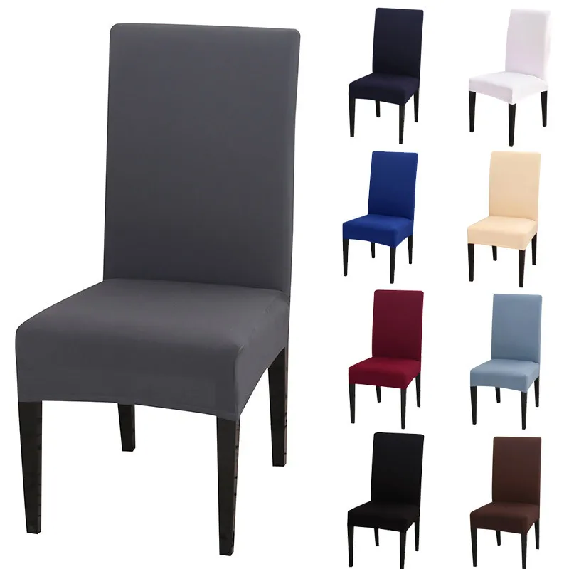 

Solid Color Simple Style Chair Cover Spandex Stretchable Seat Covers for Dining Room Chairs Seat Covers for Computer Chairs