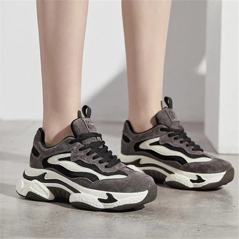 Женские кожаные туфли на танкетке Зимние теплые кроссовки | Обувь