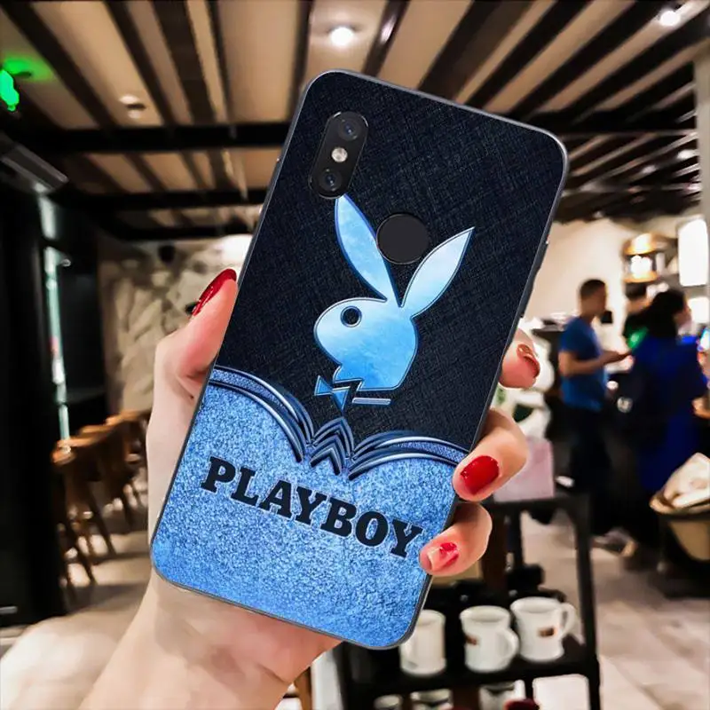

Play Boy Bunny Phone Case For Xiaomi Mi 5 6 A2 A2lite A1 9 9SE 8Lite 8explorer Pocophone F1 Black Soft TPU Cove Fundas