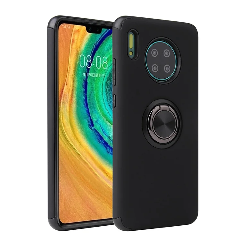 New Arrival Phone Case For Huawei Mate 30 Pro Original Luxury Soft TPU PC Back Full Cover Funda Metal Ring Bracket ShockProof |