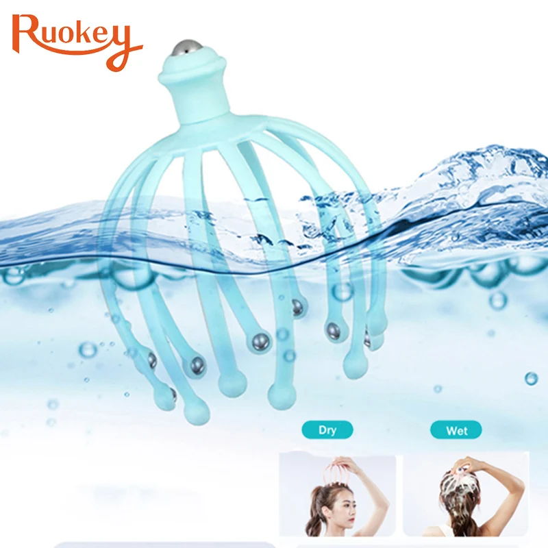 

Head Massager Neck Massage Octopus Scalp Stress Relax Spa Relieve Pressure Pain Relief Body Head Massage Beauty Instrument