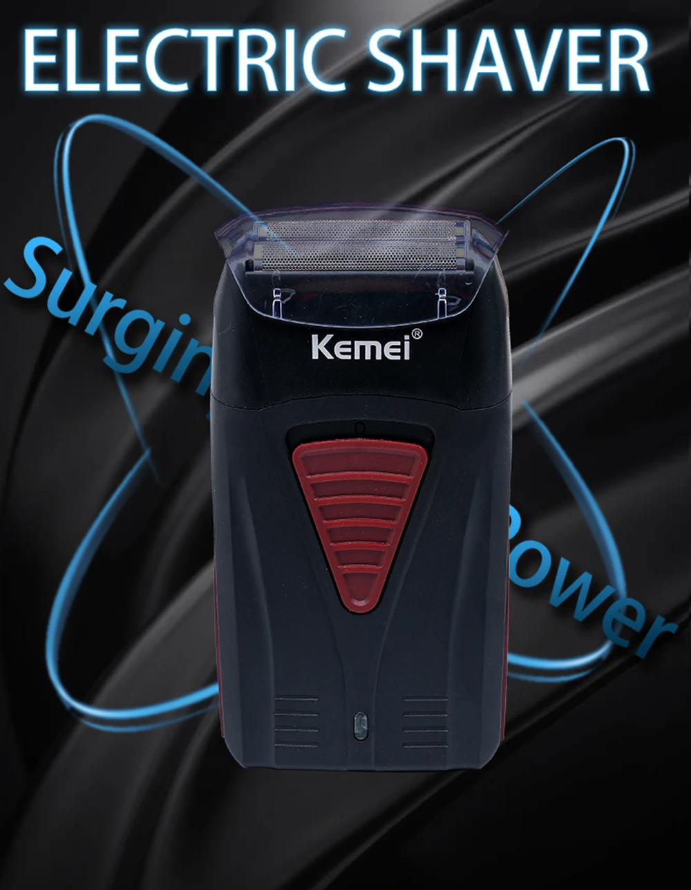 Kemei новая USB Беспроводная электрическая бритва Мужская двухсторонняя Серебряная сетка для ножей портативная дорожная мужская повседневная KM-3381