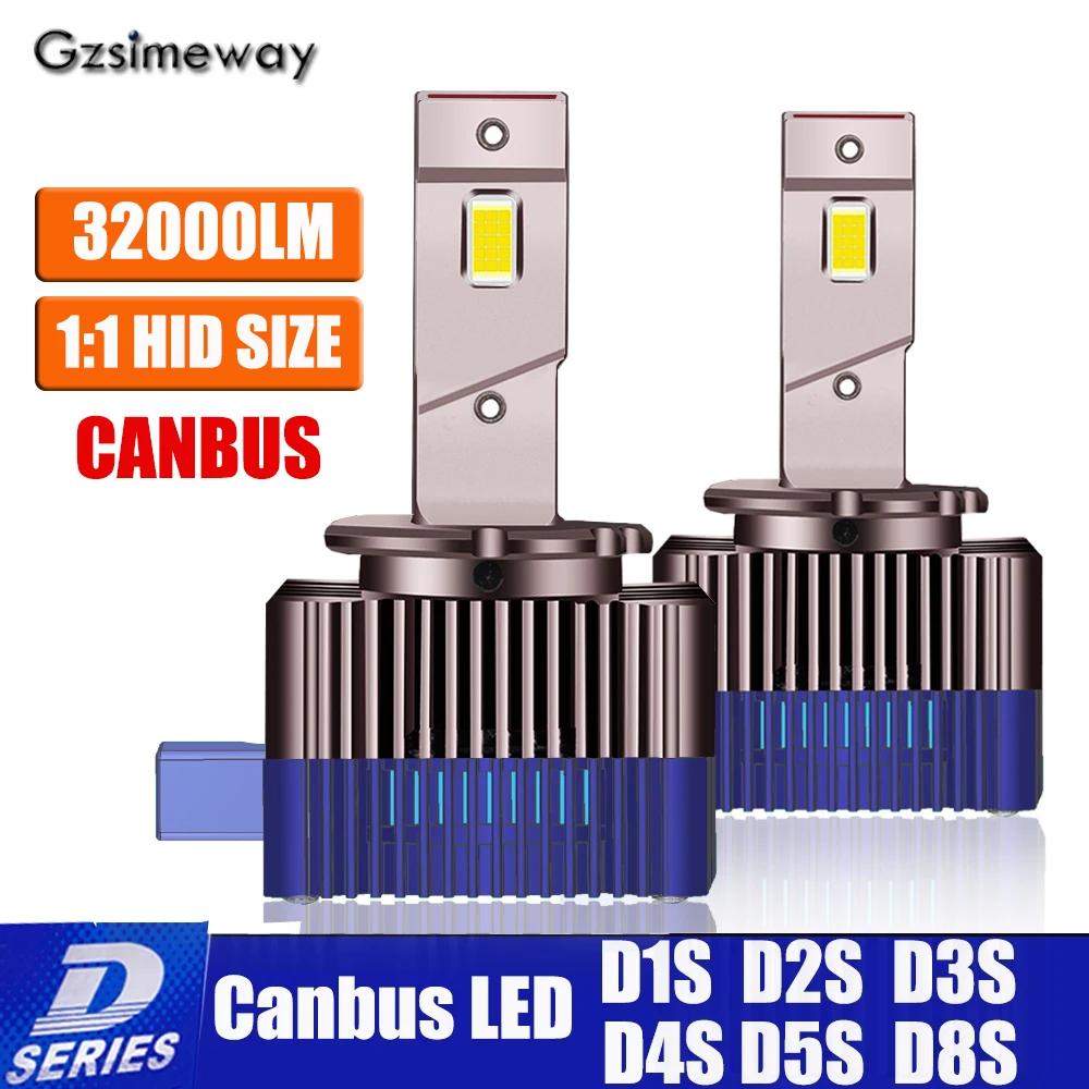 

2PCS D2S LED D1S D3S Canbus Car Headlight 70W 32000LM Super Bright D5S D4S D1R D2R D3R D4R D8S Auto Lamp 6000K Plug And Play 12V