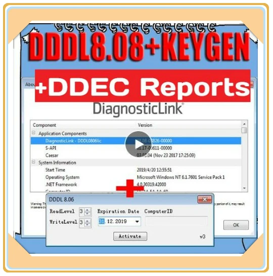 Лидер продаж 2019 диагностическая ссылка для дизельного двигателя Детройта V8.08 DDDL 8