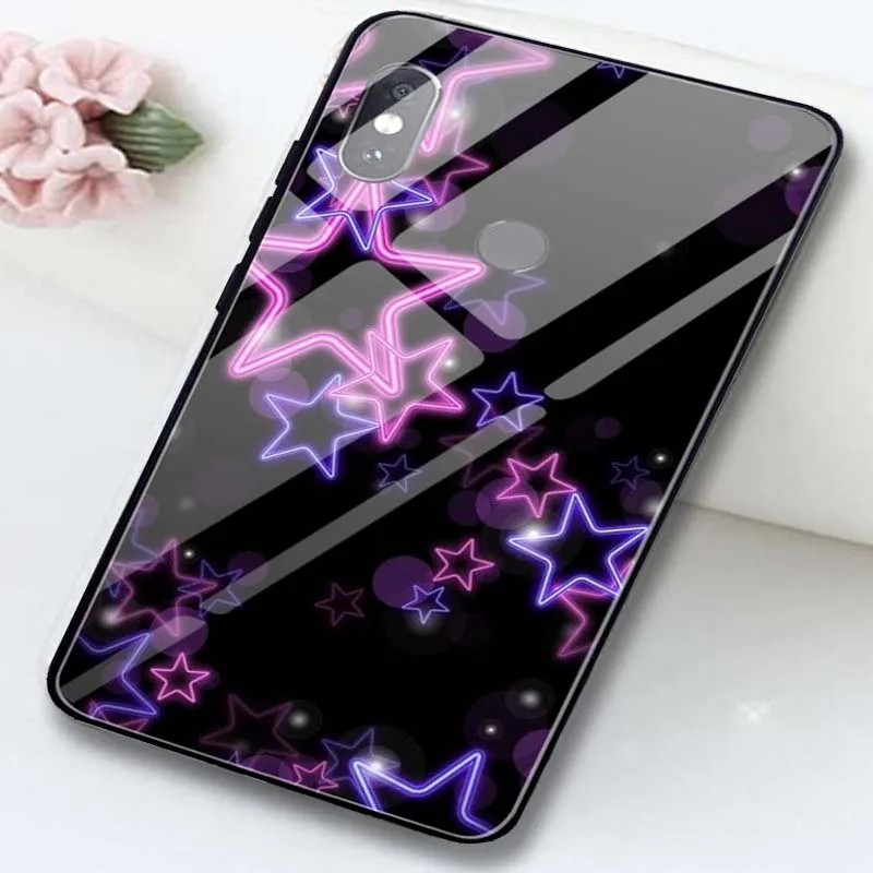Tempered Glass Phone Cases for Xiaomi Redmi Note 4 4X 5 5A 6 7 7A 8 8A 9 9A 9C Plus Pro Capa Coque Funda Shiny Stars Twinkle | Мобильные