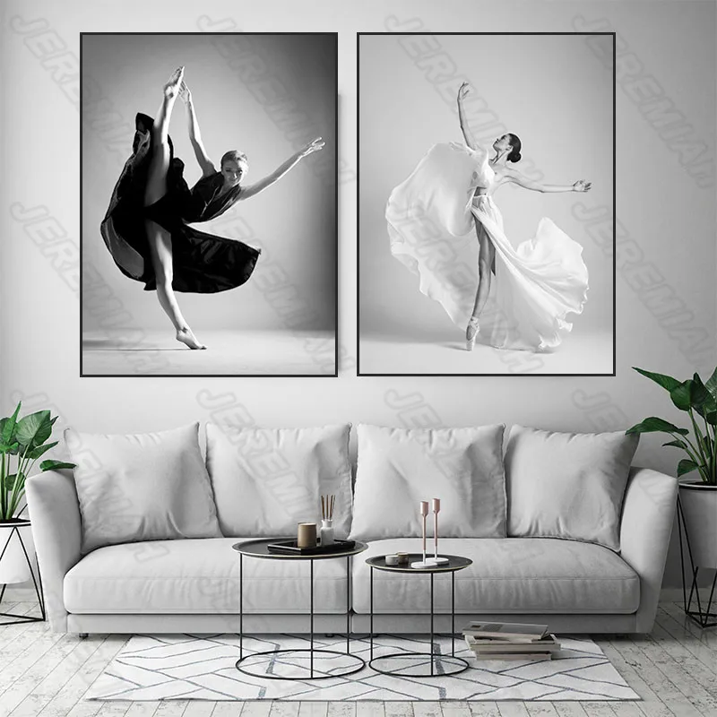 

Dancing Girl Character Poster Nordic Style Wall Art Canvas Print Painting Modern Living Room Decoration