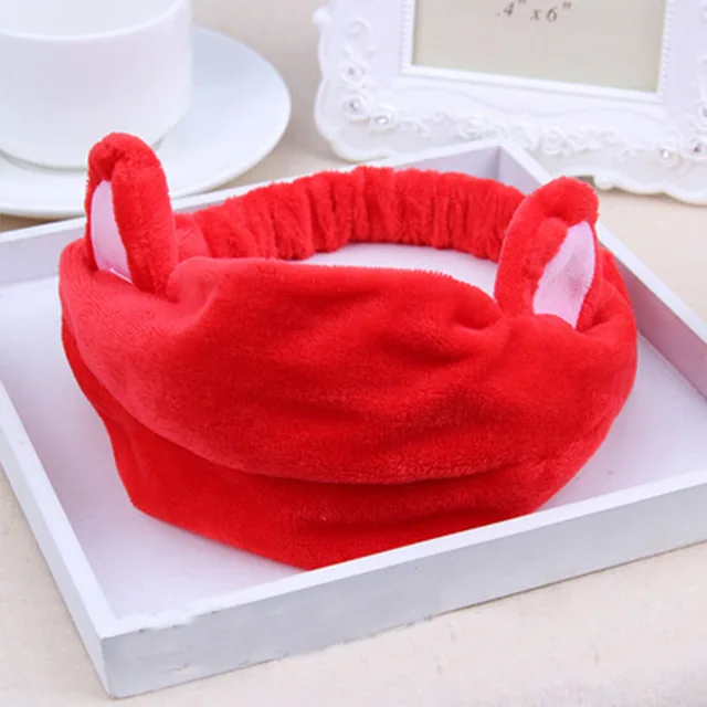red cat ears Новинка, мягкие бантики из кораллового флиса с надписью «OMG» для женщин и девочек, милые повязки для волос, повязки для волос, головные уборы, аксессуары для волос - Цвет: red cat ears