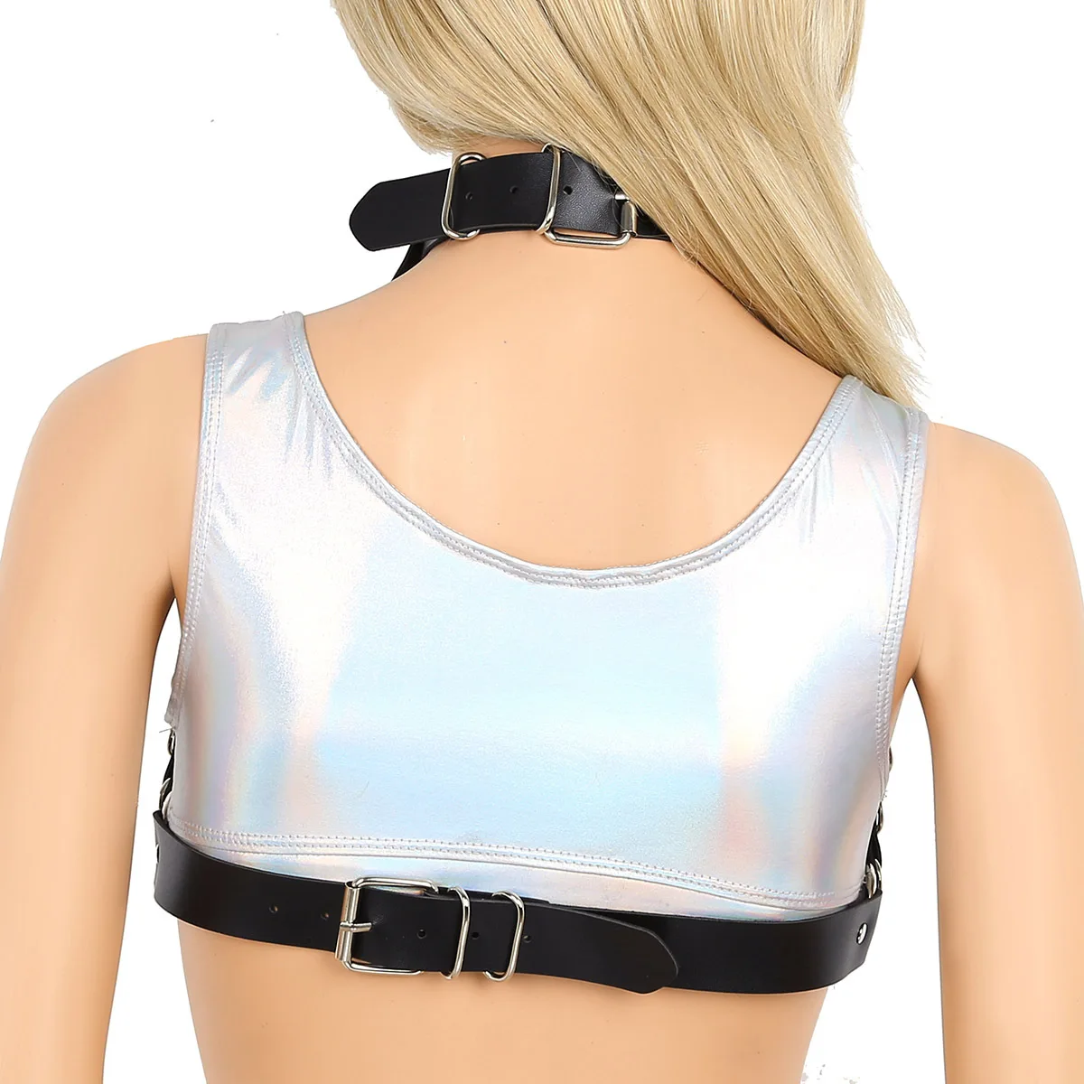 

Sexy Hot Tie Waist Chain Fashion Belt Accessories Neck Necklace Punk Women Black Pu Leather Pendant Necklace Buckle Jewelry