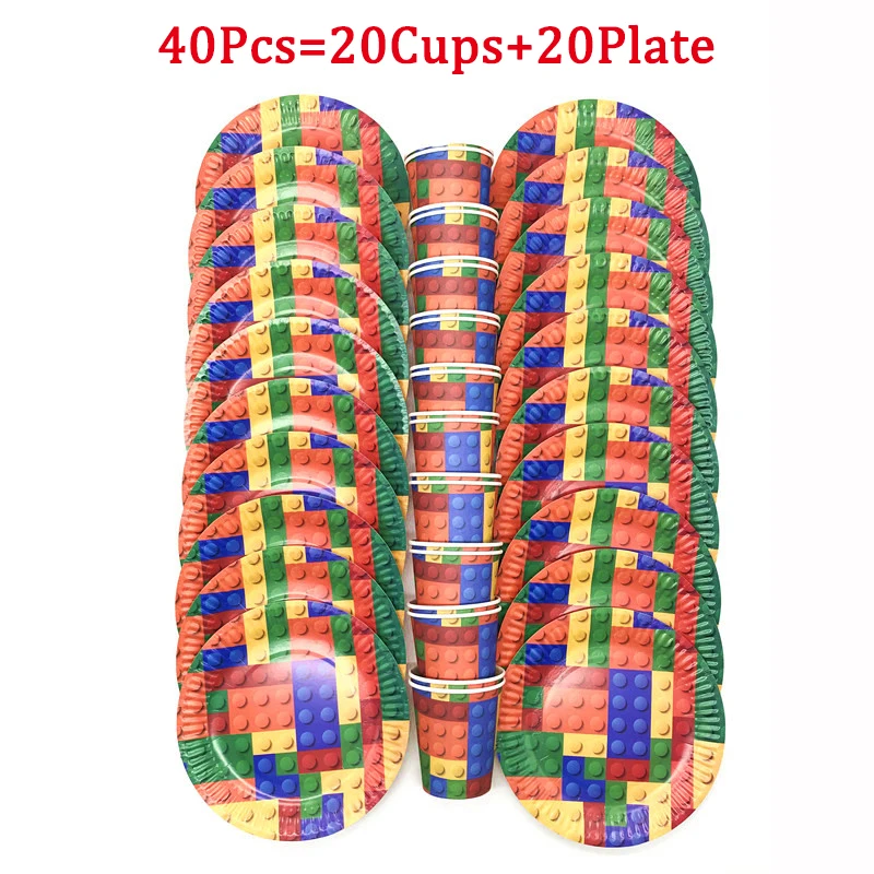 

40/60/80/90/100 шт., одноразовые строительные блоки
