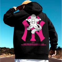 hoodies men bear astronaut print pullovers hip hop unisex streetwear sports hooded sweatshirt harajuku oversize homme clothes