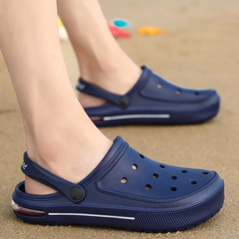 

2020 Men Clogs Sandals Summer Air Cushion Outdoor Beach Shoes Men Slip On Garden Shoes Casual Water Shower Slippers Flip Flops