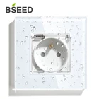 Водонепроницаемая настенная розетка BSEED, французская стандартная электрическая розетка с одним кристаллом и USB-разъемом, цвет белый, черный, золотой