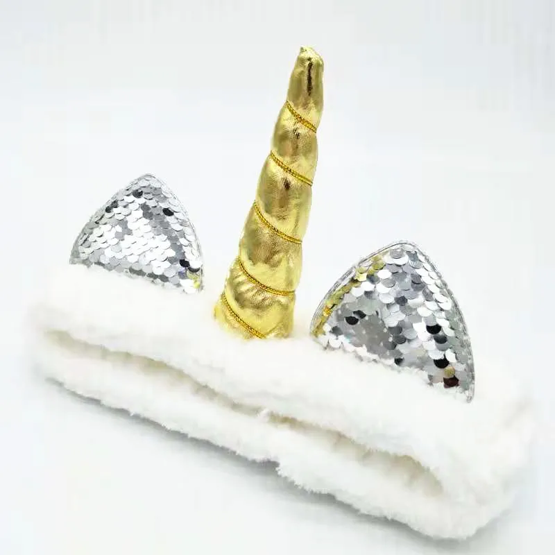 Ободок для Волос Эластичный женский с блестками и кошачьими ушками| |