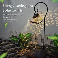 outdoor solar watering can light metal flowerpot lamp vintage lantern decor walkway garden landscape decoration holiday