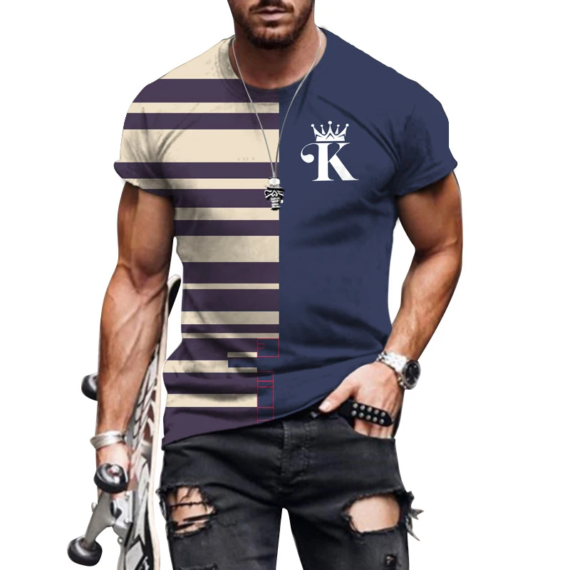 

Summer 2021 New T-shirt Trend 3D Pattern Casual and Comfortable Large Loose Short Sleeve Fashion Package T-shirts Men's Man Male