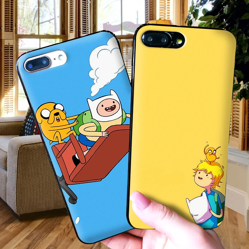 Adventure Time чехол для iPhone 6 6S plus роскошный черный 5 5S SE 7 8 Plus X XS MAX XR | Мобильные телефоны