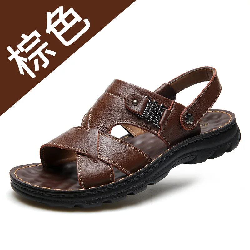Men's Slippers Leather Men's Casual 