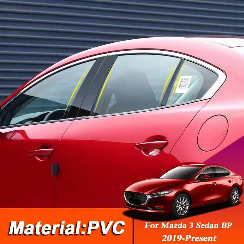 

Windows Sticker For Mazda 3 Sedan BP 2019-Present Car Styling Car Window Trim Sticker Middle Column Sticker External Accessories