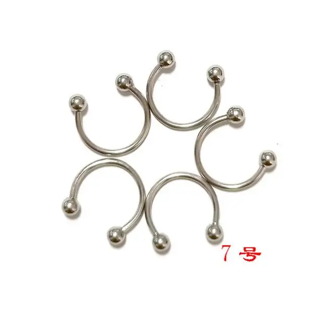 10PCS 8 шт./10 шт./лот из нержавеющей стали Нос Кольца в нос шарики циркулярные подковы штанги кольцо пирсинг ювелирные изделия - Окраска металла: 10PCS