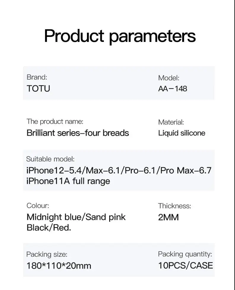 

TOTU Liquid Silicone Case for Apple iPhone 12 12Pro 12mini 12 Pro Max 11A Shockproof Back Case Cover for Apple New Phone Case