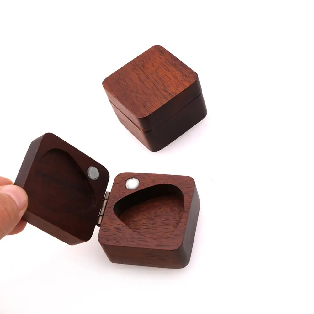 Guitar Picks Plectrum Wooden Storage Box Guitarra Picks Holder Container Display Case Gift Guitar Accessories guitar pick holder black genuine leather guitarra plectrum case bag like keychain