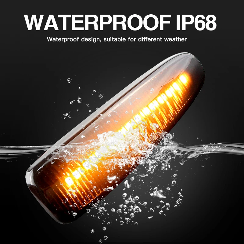 2 шт. струящиеся динамические светодиодные боковые габаритные фонари указателя