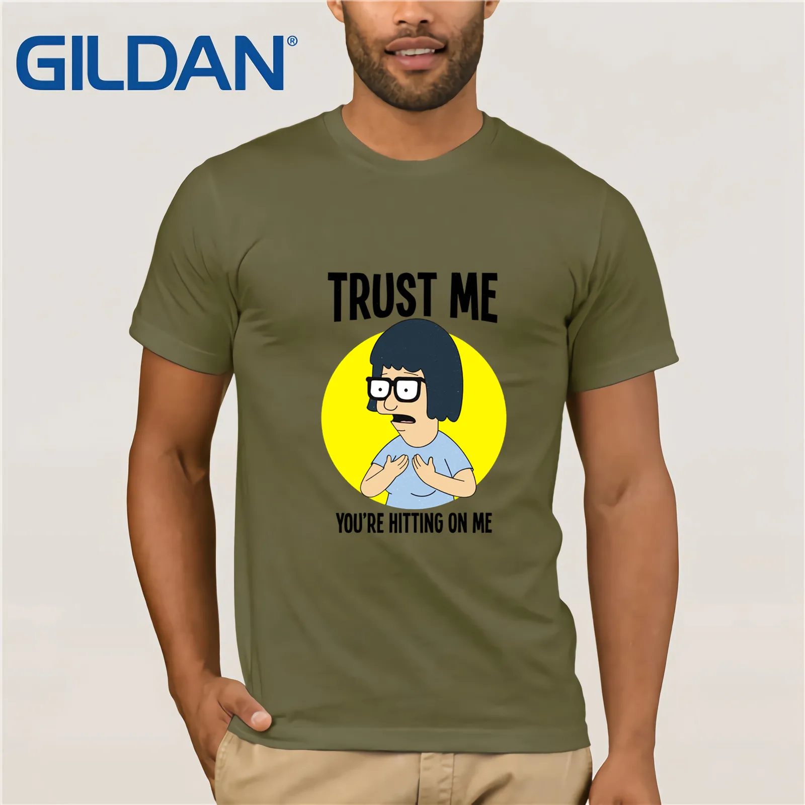 Мужская футболка с коротким рукавом Bobs Burgers Trust Me летняя из хлопка|Мужские