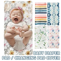 baby unisex diaper change table sheet changing pad cover floral print fitted crib sheet infant or toddler bed nursery